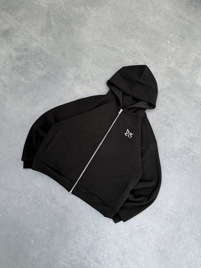 Elevate Studio Double-Face Zip Hoodie – Black