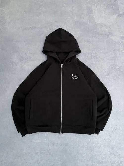 Le Sweat à Capuche Zippé Double Face Noir
